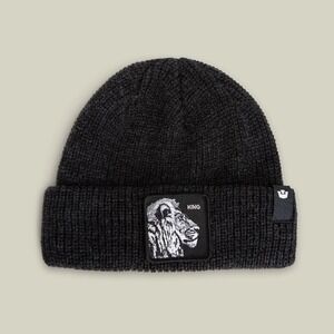 Goorin Bros The Lion Patch Knit Beanie Hat Black New In Box